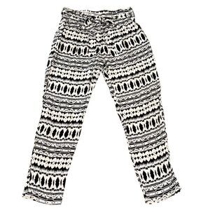 Under Skies Black/White Women’s Boho Pants – Size Medium
